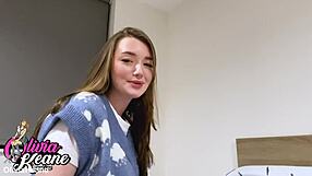 Brit teen gives oily handjob in homemade setting