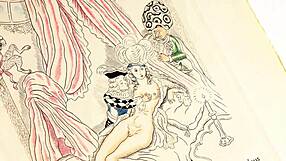 Vintage erotic art collection from antique retro period