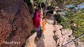 public pov redhead getting railed - flexible british with natural ass gets a facial