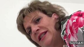 Unfaithful english mature lady sonia flaunts her enormous tits