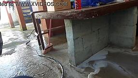 i came home and my short hot maid grabbed my cock and put it inside her in the house area