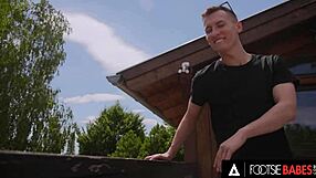 Lia Lin Uses Feet To Make Cock Cum In Interracial Footjob Session