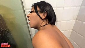 Young brunette learns cock riding with tight ass early