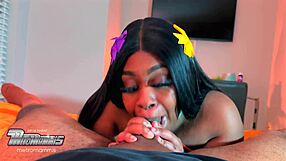 Beauty feels intense pleasure snatching souls with sloppy wet blowjob