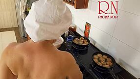 nudist housewife regina noir cooks naked in the kitchen maid style