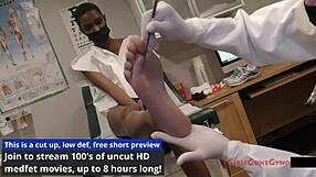 Nurse examines patient's hooters in hospital