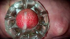 Hey, check this close-up cum oozing out.