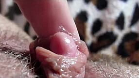 Big clit closeup leads to intense orgasm