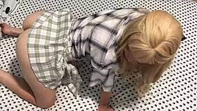 Pov stepdad makes homemade sex video with blonde stepdaughter on creaky bed