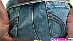 Brooksskye Rubs Pussy Through Jeans Before Stripping