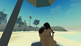 Can you handle fucking a Roblox catgirl on the beach?