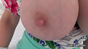 Unfaithful english mature lady sonia flaunts her enormous tits