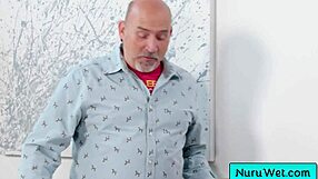 This busty blonde gives an amazing wet nuru massage