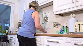 Busty 48yo BBW Gets Wet in Kitchen