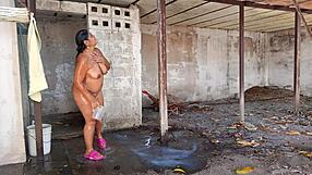 My Stepmom Catches Me Watching Her Outdoor Shower