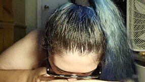 wow, i made him cum quick with ball licking and tit play