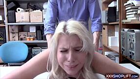 blonde shoplifter caught on cctv by mall cop