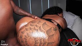 voluptuous bbw babe eagerly handles massive black cock in intense session with her juicy body