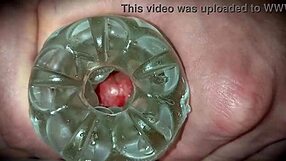 Hey, check this close-up cum oozing out.