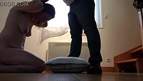 i'm the esclve putting on collar for humiliating bdsm sessions with spanking and toys