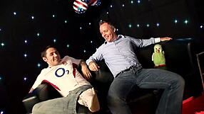 sexy blonde amy seduces two men with her big tits