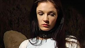 bent over lesbian slave takes big black strapon deep in pussy