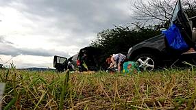 no panties girls outdoors fun on try on haul day with lingerie and short summer dress and miniskirts