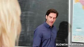 Blonde teen 18+ student cant get enough of her teachers big cock 😍