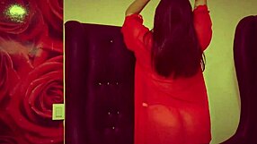 latina in red lingerie unleashes her sensual side, feeling so free