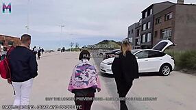 outdoor group fuck with two slut girls cum swapping