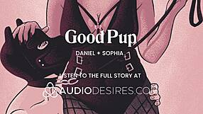 Femdom pup gets fucked by mistress with anal plug