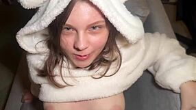 Roommate in Bear Costume Gets Roughly Fucked!