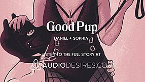 Femdom pup gets fucked by mistress with anal plug