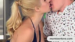 Wow, teen shares boyfriend's cock with busty stepmom on couch!