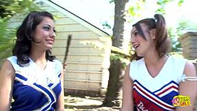 These two naughty lesbian angels had so much fun kissing passionately outdoors in the garden