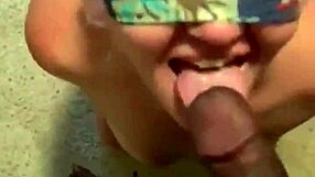 Blindfolded beauty craves intense interracial face fuck