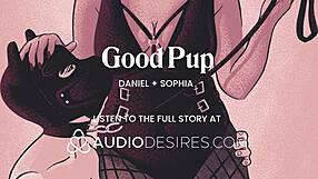 Femdom pup gets fucked by mistress with anal plug