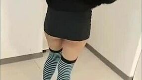 Pegging strap-on anal with double-headed dildo role play