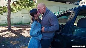 teen brunette gets anal fucked on the side of the road