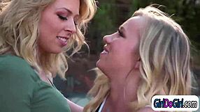 Blonde wife cheats with the hot poolgirl and facesitting her