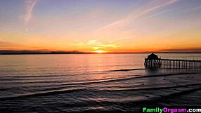 Stepdad and stepdaughter fuck beside the sleeping stepmom.