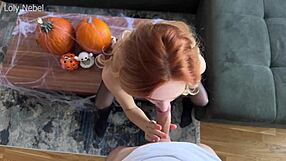 Sexy girl fucked on halloween in roleplay spanking