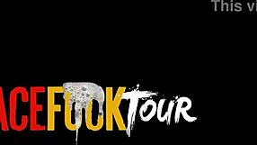 Hot skinny brunette gets rough face fucked upside down pov