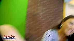 Busty brunette kayla sucks dick for twat and butt fucking