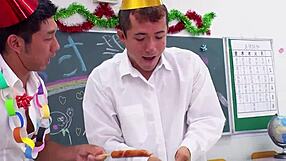 japanese virgin teen 18+ seduces to double creampie mmf 3some at birthday