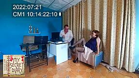 Boss Dominates Secretary with Pussy Fuck and Mouth Blowjob in Office!