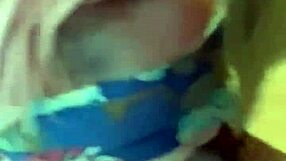 Blindfolded beauty craves intense interracial face fuck