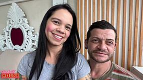 Milf fitness fucking big cock lover while cuckold husband watches