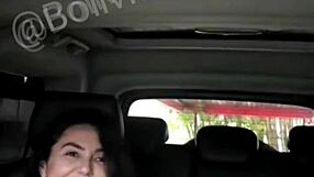 is mimi naked in the guy's car heading to the motel to give it to him?