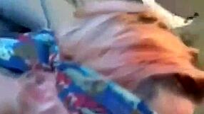 Blindfolded beauty craves intense interracial face fuck